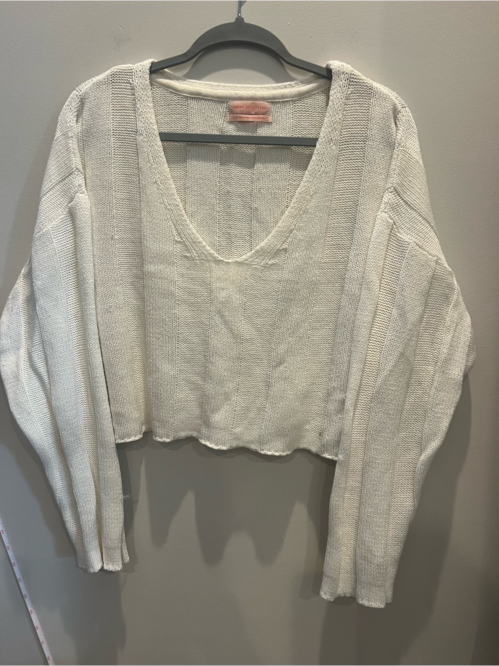 Urban Outfitters Cream Ribbed Knit Top